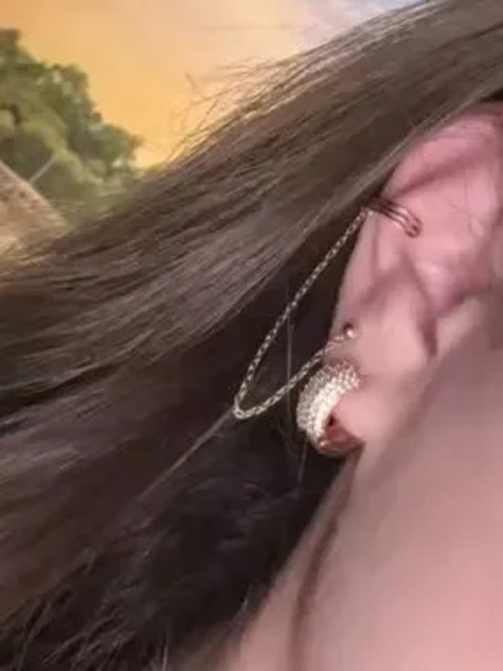 Pave huggie gold hoop zirconia earrings